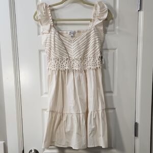 NWT Speechless Beige Cotton Crochet Detail Sun Dress - Small